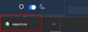 monitoring export csv