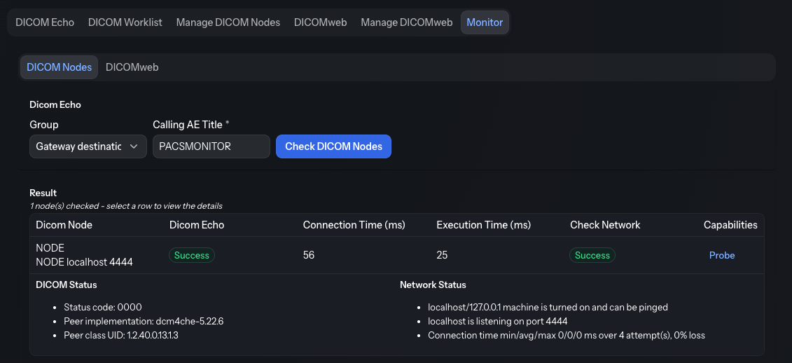Monitor DICOM Nodes