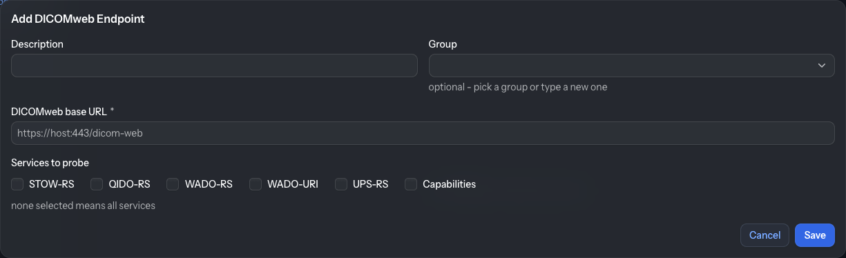 Add a new DICOMweb endpoints
