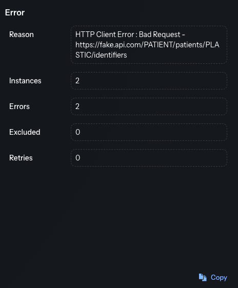 Monitoring detail error