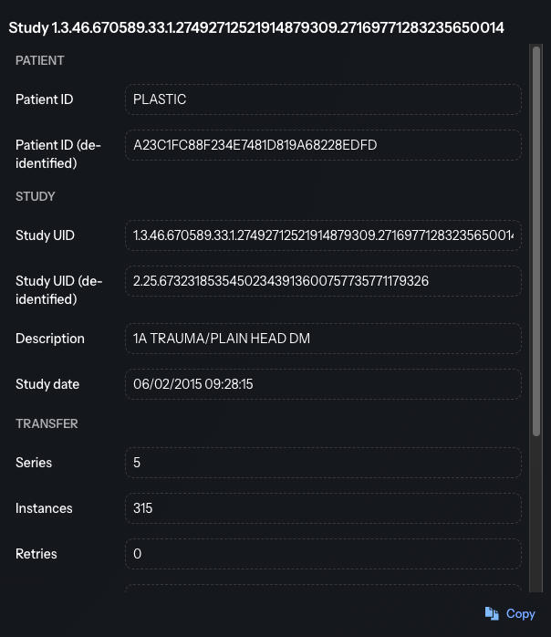 Monitoring detail success
