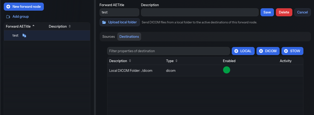 Forward node view of the portable distribution