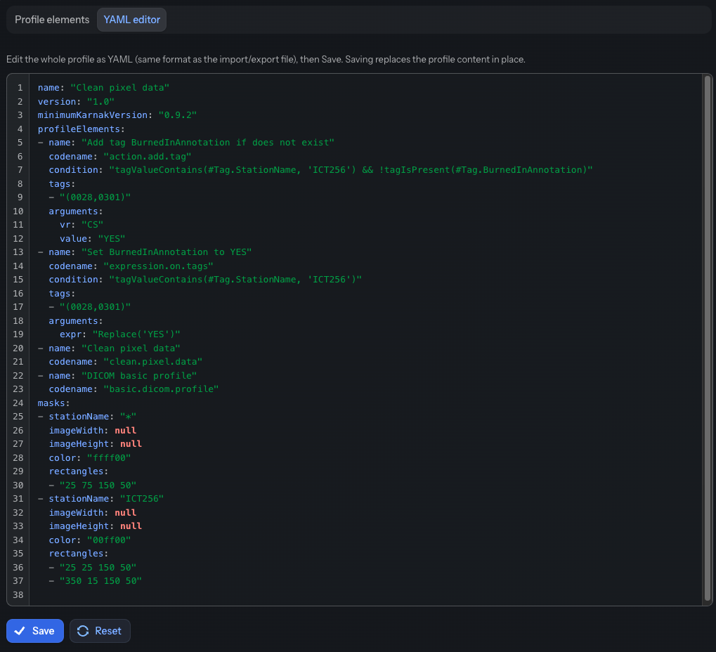 Yaml Profile Editor